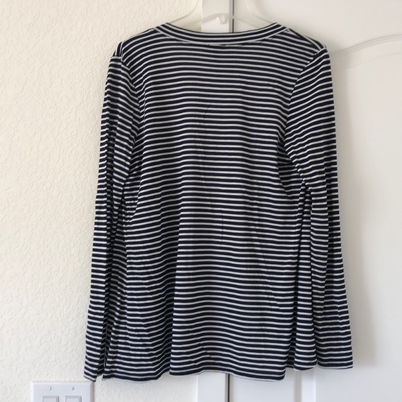 Talbots Navy/Wht Striped Open Front Cardigan Small - Picture 5 of 5